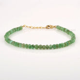 Green Chrysoprase Bracelet, Green Natural Gemstone Bracelet, May Birthstone Bracelet, 3.5mm Handmade Roundel Stone Bracelet, Gift For Her